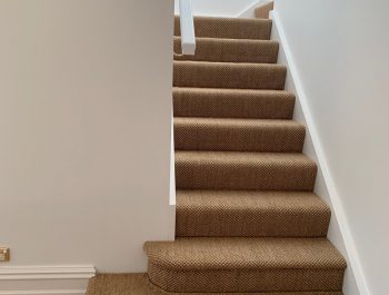 Driftwood Sisal on stairs in waterfall style